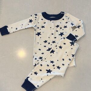 Hanna Andersson Cream and Blue Star Pajamas